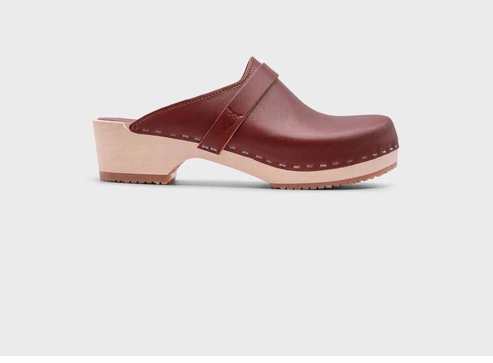 SANDGRENS Tokyo Cognac Brown Classic Clog Mule-38/US 7.5 {NWOT}